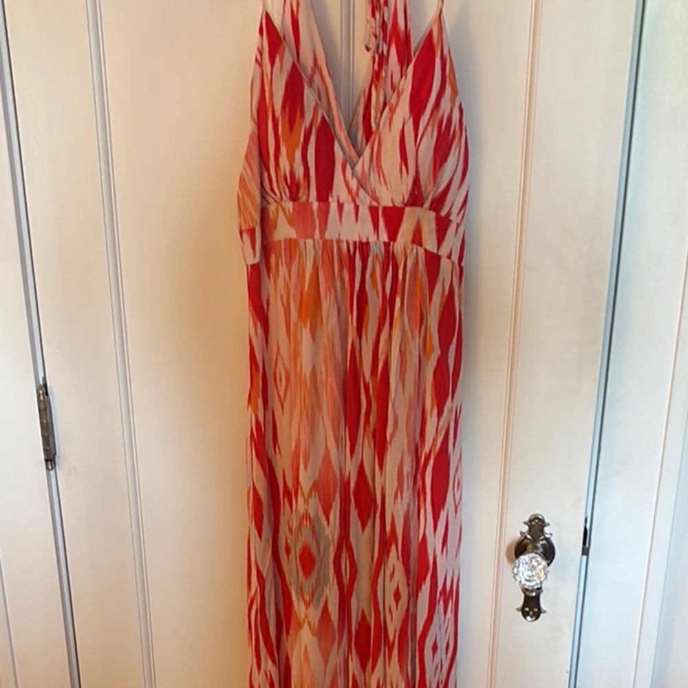Red and Orange Maxi Dress